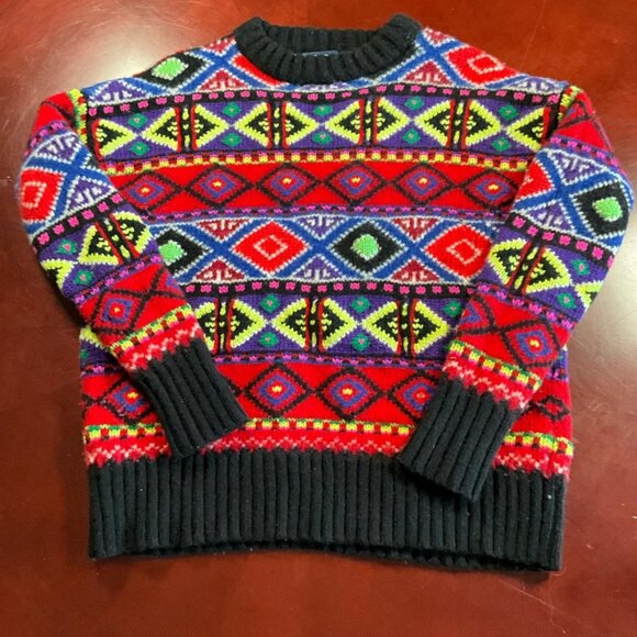 Polo Ralph Lauren Womens Colorblock Fair Isle Cashmere Wool Sweater (Small) - Picture 2 of 8